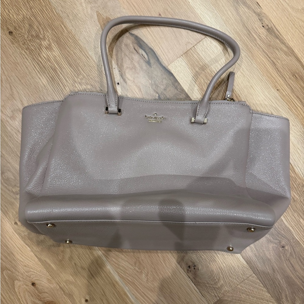 Kate Spade Gray/Taupe with Sparkle Leather Bag